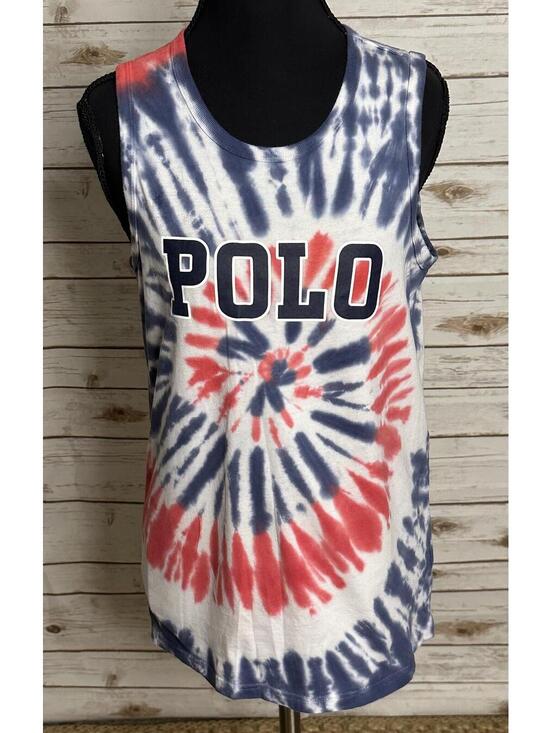 Ralph Lauren Other - Polo Ralph Lauren blue/white/red tie-dye cotton sleeveless tank Size L (14-16)